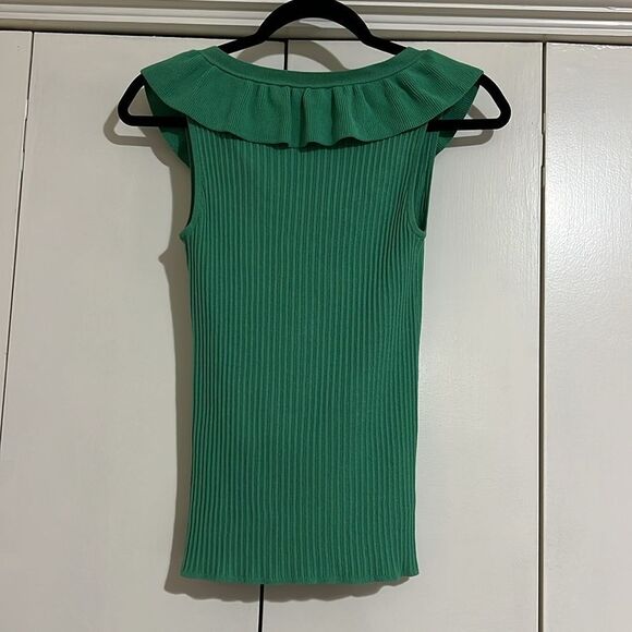 Ann Taylor SP Green Ruffled Sleeveless Top - Picture 8 of 9